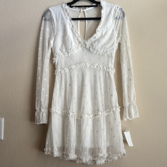 B Darlin Dresses & Skirts - B Darlin White Ruffled Tiered Babydoll Dress